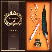 Featheria Fine Point Stylus & Quill Pen - for iPad, iPhone, Samsung Galaxy, Kindle Fire and Most Touch Screens. Great Gift! (Blue Pheasant)
