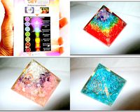 Jet Exquisite Three (3) RCA Feroza Rainbow Chakra Orgone Layer Orgone Pyramid 1 Each Best Offer Free Booklet Jet International Crystal Therapy Crystal Gemstones Copper Metal