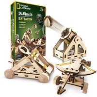 NATIONAL GEOGRAPHIC - Da Vinci's DIY Science and Engineering Construction Kit - Build Three Functioning Wooden Models: Catapult, Bombard and Ballista