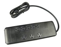Woods 41618 Surge Protector with Resettable Safety Overload Feature, 8 Outlets, 3540J of Protection, 6 Foot Cord, Black