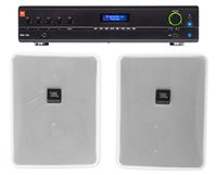 JBL VMA1120 Commercial/Restaurant 120W 70v Amplifier+(2) JBL 5.25" Wall Speakers
