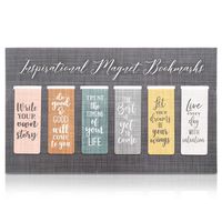 Magnetic Bookmarks with Inspirational Quotes (6 Designs, 36 Pack)