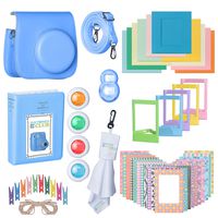 Fujifilm Premium Leather Camera Case with Accessories Kit Bundle for Instax Mini 9 Instant Film Camera | Includes Camera Strap + Photo Album + Picture Frames + Selfie Lens + Cleaning Cloth & More