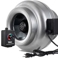 iPower GLFANXINLCTR12 12 Inch 1060 CFM Duct Inline HVAC Exhaust Blower Ventilation Fan with Variable Speed Controller, 12", Grey