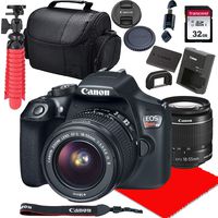 Canon EOS Rebel T6 DSLR Camera w/Canon EF-S 18-55mm F/3.5-5.6 is II Zoom Lens + 32GB SD Card + More