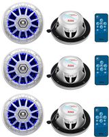 6) BOSS Audio MRGB65 6.5" 200W Boat Marine RGB LED Light Speakers Silver