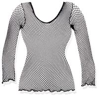 MUSIC LEGS Women's Spandex Long Sleeve Fishnet Cami, Black, One Size