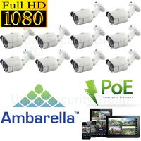 (10x Ten) USG Sony + Ambarella DSP 2.4MP 1080P HD-IP PoE Network Bullet Security Camera - 3.6mm Wide Angle Lens - Home/Business Video Surveillance - Outdoor/Indoor IP66 Weatherproof Vandalproof 24x IR LEDs