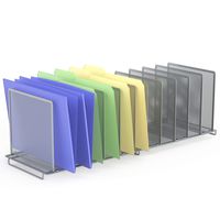 2 Pack- SimpleHouseware Expandable 5 Section Upright File Sorter Organizer, Silver