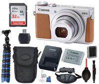 Canon PowerShot G9 X Mark II Digital Camera (Silver) with Bundle Package Deal -SanDisk 32gb SD Card + Camera Case + Gripster Tripod + More