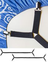 FeelAtHome Bed Sheet Holder Straps Criss-Cross - Pack of 2 Sheet Straps Suspenders - Sheet Grippers Fasteners - Fits from Twin to Queen to California King - Adjustable Elastic Sheet Clips