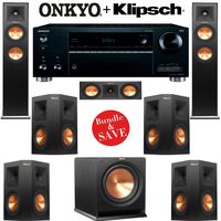 Klipsch RP-250F 7.1 Reference Premiere Home Theater System with Onkyo TX-RZ710 7.2-Ch Network A/V Receiver