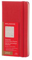 Moleskine Classic 12 Month 2017 Weekly Planner, Hard Cover, Slim (3.25" x 6") Scarlet Red