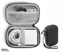 Handy Protective Case for MacBook Air Power Adapter, Also Good for USB C Hub, Type C Hub, USB Multi Ports Type c hub, Featured Compact case for Easy Storage and Protection, mesh Pocket (Matte Black)