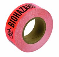 Brady 88051, Biohazard Tape, 2" Height x 36' Length, Black on Orange (1 per Order)