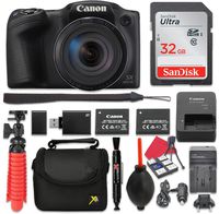 Canon PowerShot SX420 is Digital Camera (Black) 42.0X Optical Zoom + 32GB SD + Spare Battery + Complete Accessory Bundle