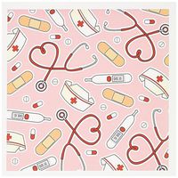 3dRose Greeting Cards, 6 x 6 Inches, Pack of 12, Nurse Love Cute Cartoon Rn Supplies Print (gc_128493_2)