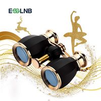 ESSLNB Opera Glasses Binoculars for Women Adults 4X30mm Theater Glasses Compact Binoculars for Theater and Concerts Antique Binoculars with Case Removable Chain Black