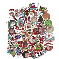 100pcs Random Christmas Sticker Vinyl Skateboard Guitar Suitcase Sticker Door Laptop Luggage cart self car Sedan Bicyclee Sticker (Christmas B)