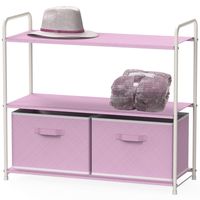 Simple Houseware 3-Tier Closet Storage with 2 Drawers, Pink