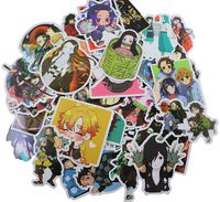 Demon Slayer Sticker [50pc] : Kimetsu no Yaiba Waterproof for Laptop Water Bottle Skateboard Snowboard Car Bicycle Luggage Decal 50pcs Pack