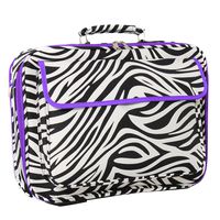 World Traveler 17 Inch Laptop Computer Case, Dark Purple Trim Zebra, One Size