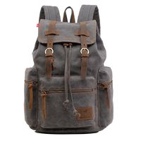 High Capacity Canvas Vintage Backpack - for School Hiking Travel 12-15" Laptop