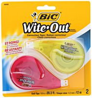BIC Wite-Out Brand EZ Correct Correction Tape, White, 2-Count