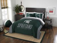 Officially Licensed NCAA Michigan State Spartans Modern Take Full/Queen Comforter and 2 Sham Set