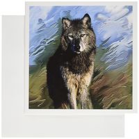 3dRose Wolf Greeting Cards, Set of 6 (gc_3938_1)