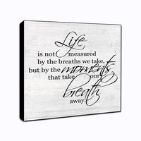 LACOFFIO Life is Measured Wood Wall Art Decor Plaque 6" x 6" Housewarming Gift Idea