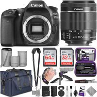 Canon EOS 80D DSLR Camera and Canon EF-S 18-55mm f/3.5-5.6 is STM Lens with Altura Photo Complete Accessory and Travel Bundle
