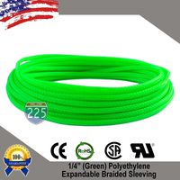 100 FT 1/4" 6mm Green Expandable Wire Cable Braided Sleeving Sheathing Loom Tubing US