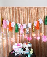 TRLYC Shiny 8FT x 8FT Rose Gold Sequin Wedding Backdrop Sequin Curtain -8FT x 8FT