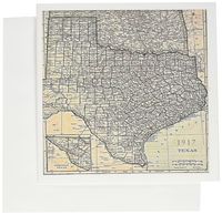 3dRose Photo Of 1917 Map Of Texas - Greeting Cards, 6 x 6 inches, set of 6 (gc_100499_1)
