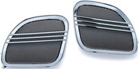 Kuryakyn 7378 Tri-Line Speaker Grills with Aluminum Mesh Screen for 2015-19 Harley-Davidson Motorcycles: Chrome, Pack of 2