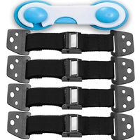 METAL Anti Tip Furniture Kit - TV Straps Safety (4 PACK+ 1 LOCK) Earthquake Straps - Furniture Anchors For Baby Proofing - Wall Straps For Flat Screen - Child Proof Mounting Strap, Childproof Holder