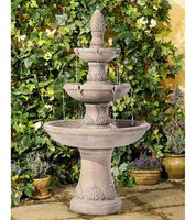 John Timberland Domanico Outdoor Floor Water Fountain 57" Tan 3-Tiered Floor Cascading for Yard Garden Lawn