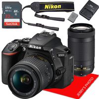 Nikon D5600 w/AF-P DX NIKKOR 18-55mm f/3.5-5.6G VR & AF-P DX NIKKOR 70-300mm f/4.5-6.3G ED + 32GB Memory Bundle