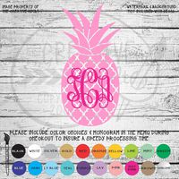 Quatrefoil Pineapple Monogram Vinyl Die Cut Decal Sticker for Car Laptop etc. MGM749