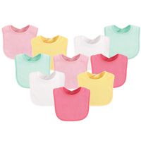 Luvable Friends Unisex Baby Drooler Bibs, Yellow Solid 10-Pack, One Size