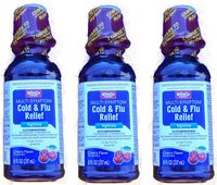 Multi-Symptom Cold & Flu Relief Nighttime Cherry Flavor 8 FL OZ Pack of 3