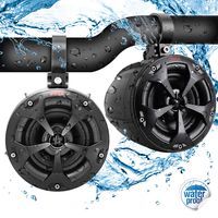 2-Way Dual Waterproof Off-Road Speakers - 4 Inch 800 Watt Marine Grade Wakeboard Tower Speakers System, Full Range Outdoor Audio Stereo Speaker for ATV, UTV, Quad, Jeep, Boat - Pyle PLUTV41BK (Black)