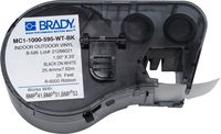Brady High Adhesion Vinyl Label Tape (MC1-1000-595-WT-BK) - Black on White Vinyl Film - Compatible with BMP41, BMP51, and BMP53L Label Printers - 25' Length, 1" Width