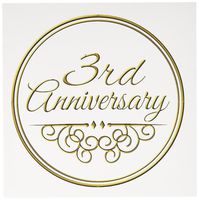 3dRose 3rd Anniversary gift - text for celebrating wedding anniversaries three years together - Greeting Cards, 6 x 6 inches, set of 6 (gc_154445_1)