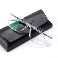 Blue Light Blocking Computer Reading/Gaming Glasses Better Sleep Headache Anti Eye Strain Anti Fatigue Anti Glare Acetate Frame(0.00) (Crystal Clear, Classic Square Frame)