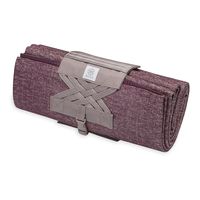 Gaiam Yoga Mat Folding Travel Fitness & Exercise Mat | On-The-Go Performance Foldable Mat with Easy-Roll Up Secure Buckle Clasp Design, Mulberry, 2mm