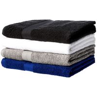 AmazonBasics Fade-Resistant Cotton Bath Towel - Pack of 4, Multi-Color Black, White, Grey, Navy Blue