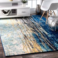 nuLOOM Traditional Waterfall Vintage Abstract Area Rug, 8' 10" x 12', Blue