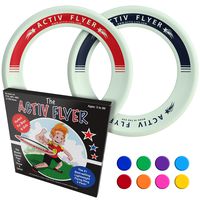 Activ Life Kid's Flying Rings [Glow-in-The-Dark] 2 Pack - Cool Outdoor Toys for Healthy Children to Play Outside with Family & Friends - Fun Birthday Party Favors for Girls & Boys 4 5 6 7 8 9 10 11